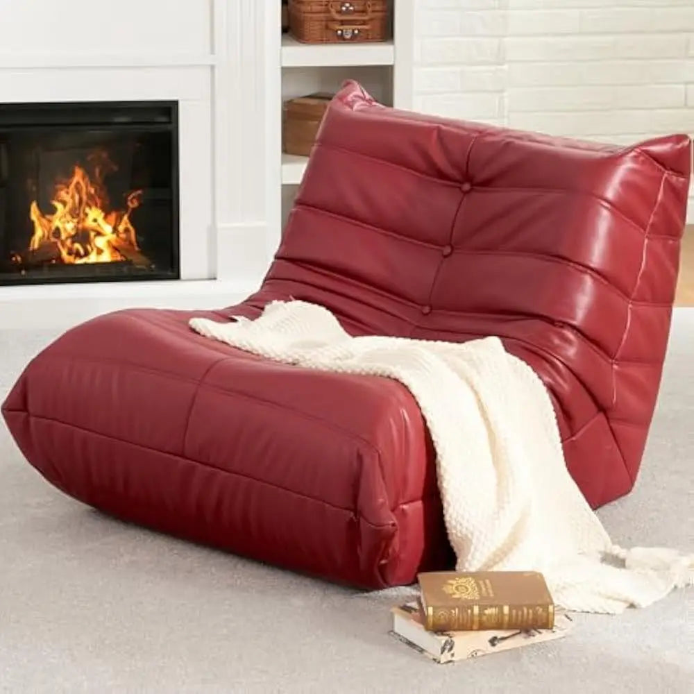 living room sofas Bean Bag Chair Lazy Floor Sofa Memory Foam Fireside Sofa for Adults Big Beanbag Faux Leather Armless