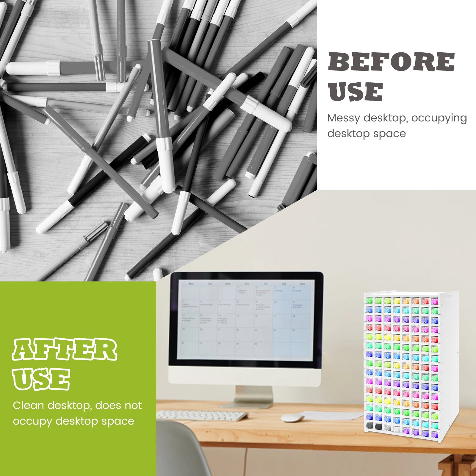 120/204 Slots Art Marker Pencil Storage Rack Large Capacity Watercolour Brushes Organizer Rack Dustproof Marker Holder