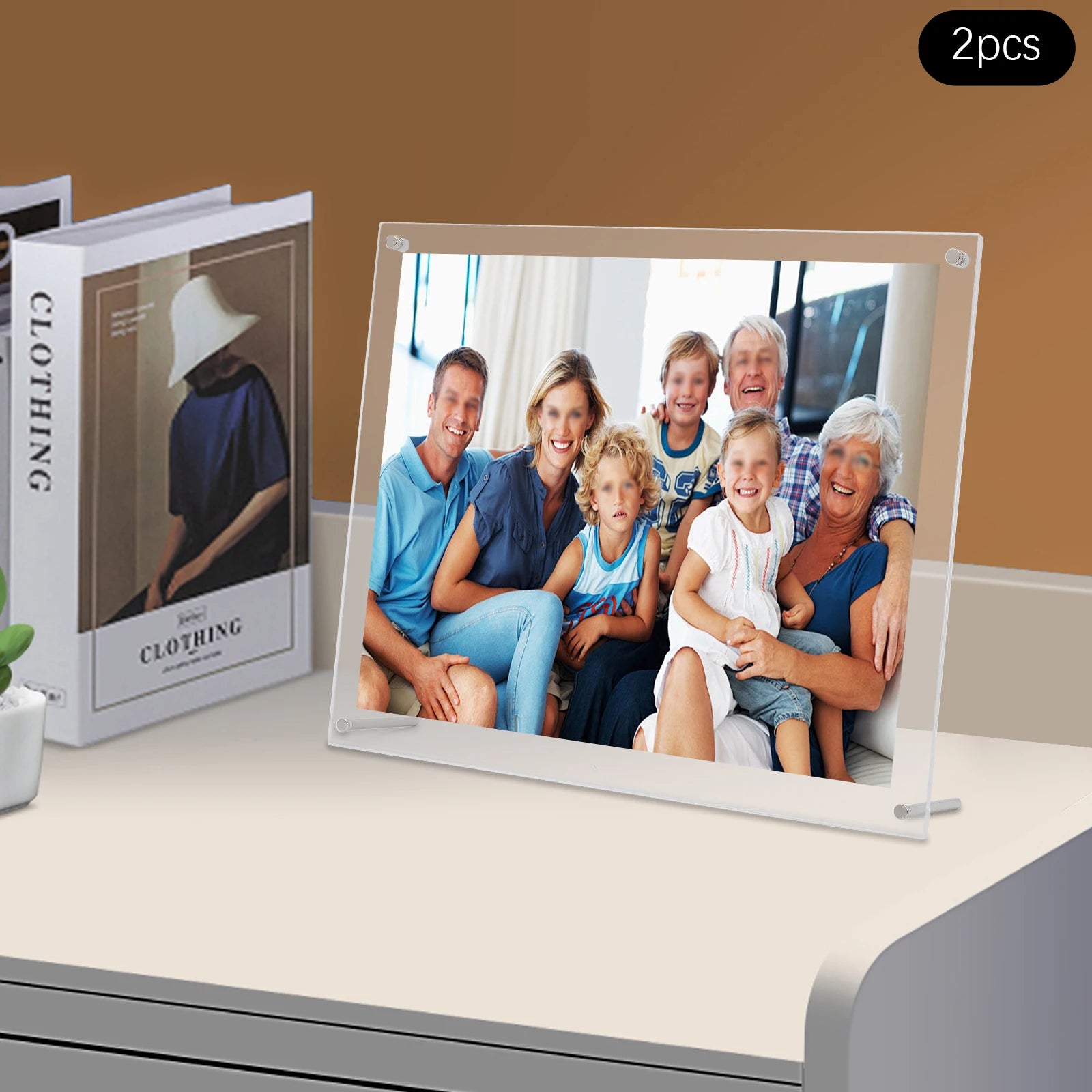 2Pcs 11x14 Inch Acrylic Picture Frames,Clear Rectangle Desk Picture Frames Single Picture Frame for Homes,Offices