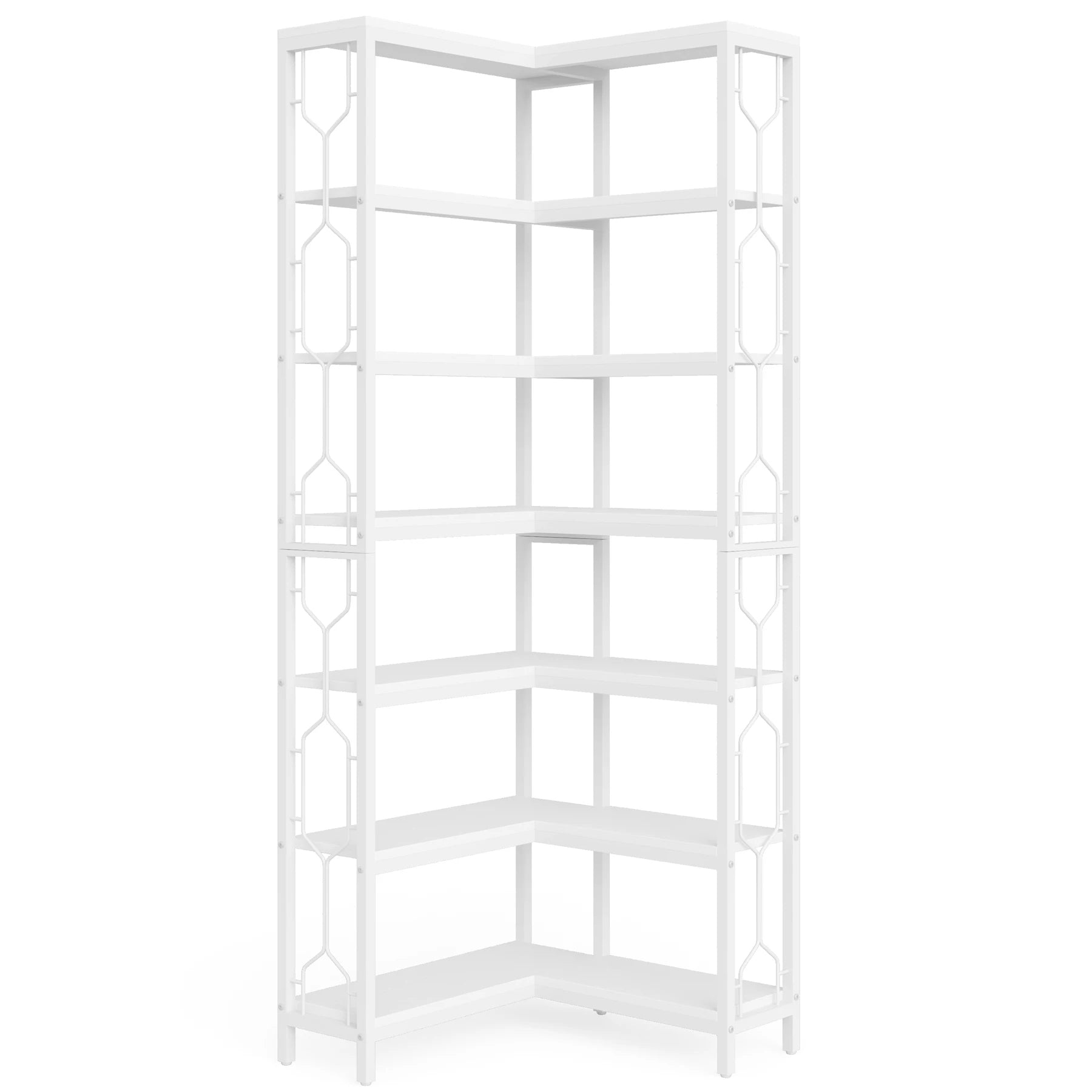Tribesigns 7-Shelf Corner Bookshelf,Large Modern Corner Bookcase 7-Tier Tall Corner Shelf Storage Display Rack