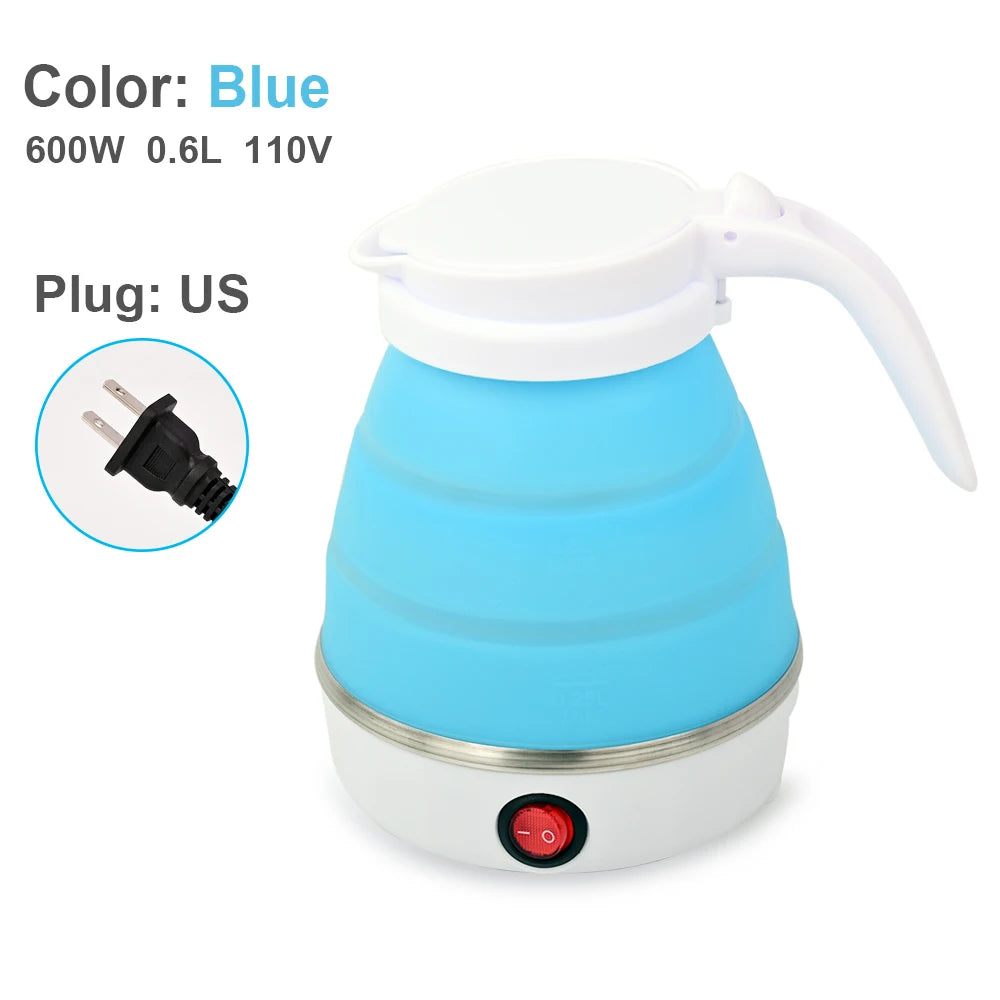 0.6L Mini foldable electric kettle portable electric kettle household travel water heater silicone compression