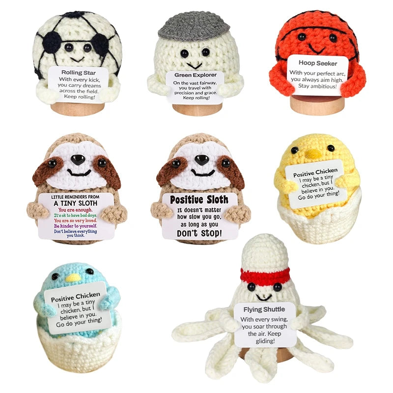 Crochet Ornament Finished Positive Figures Crochet Animals Chicken Desk Accessories Home Office Decor Christmas New