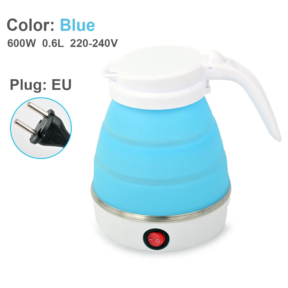 0.6L Mini foldable electric kettle portable electric kettle household travel water heater silicone compression
