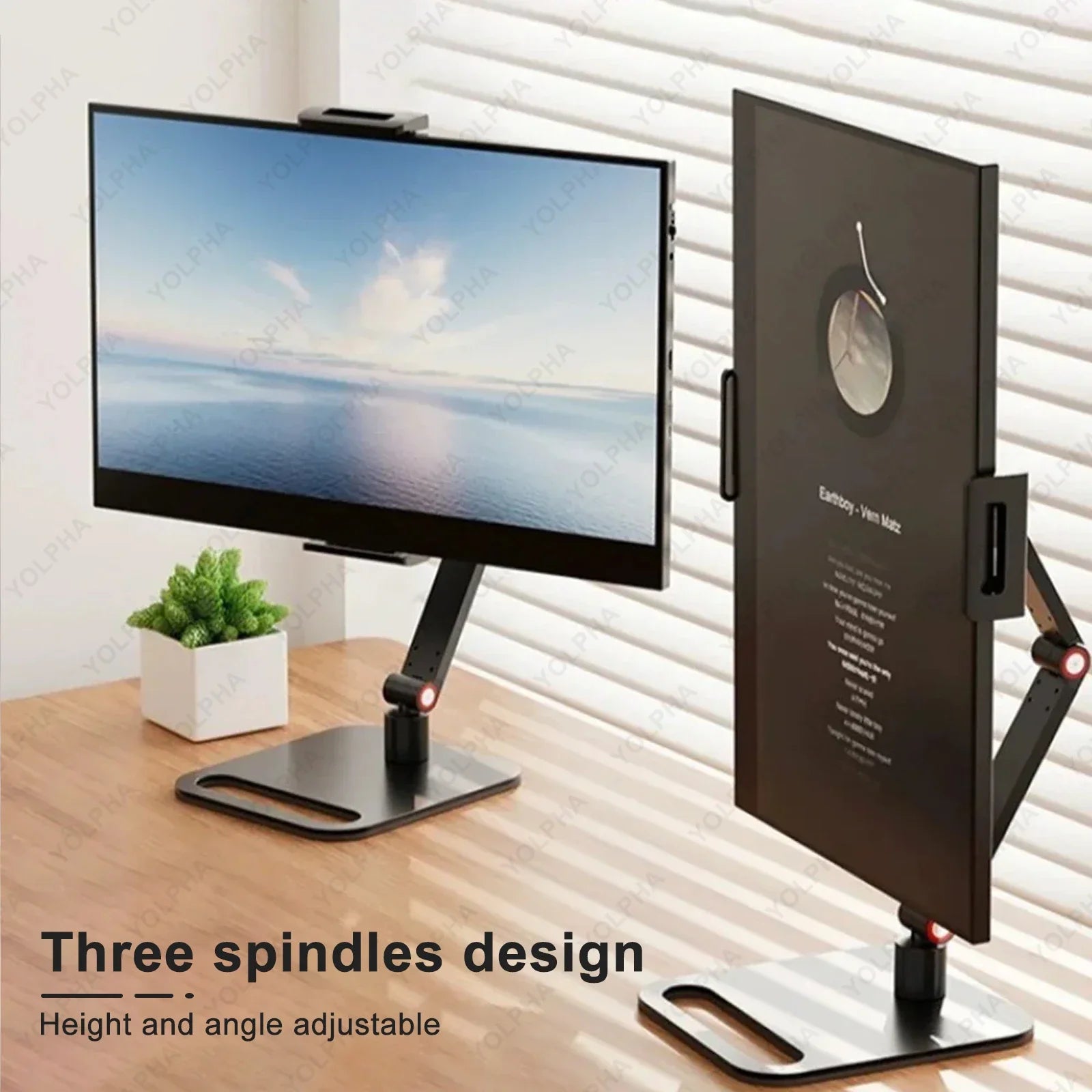 Tablet Stand Holder for ipad Height Adjustable Kindle Stand 360°Rotation Monitor Stand for Desk Tablets Smartphone