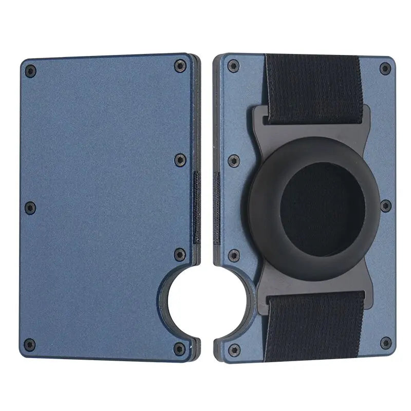 Men Metal Wallet AirTag Holder Aluminum Credit Card Holder Wallet RFID Blocking Slim Wallet for Minimalist Carteira