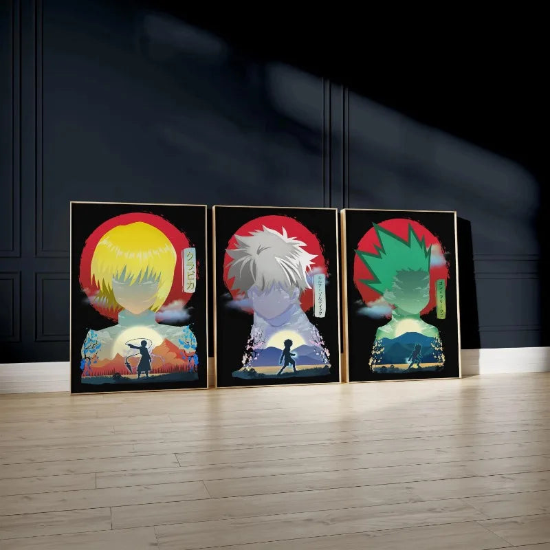 Unique Anime Poster HxH Modern Manga Wall Art Japanese Style Home Decor Living Room Bedroom Office Gift Anime Fans