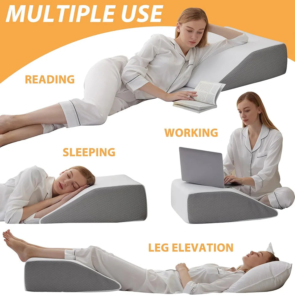 Leg Pillow 8inch Leg Elevating Pillow for Legs,Rest Sleeping,Leg Wedge Pillow for Side Sleeping Memory Foam Leg Wedge