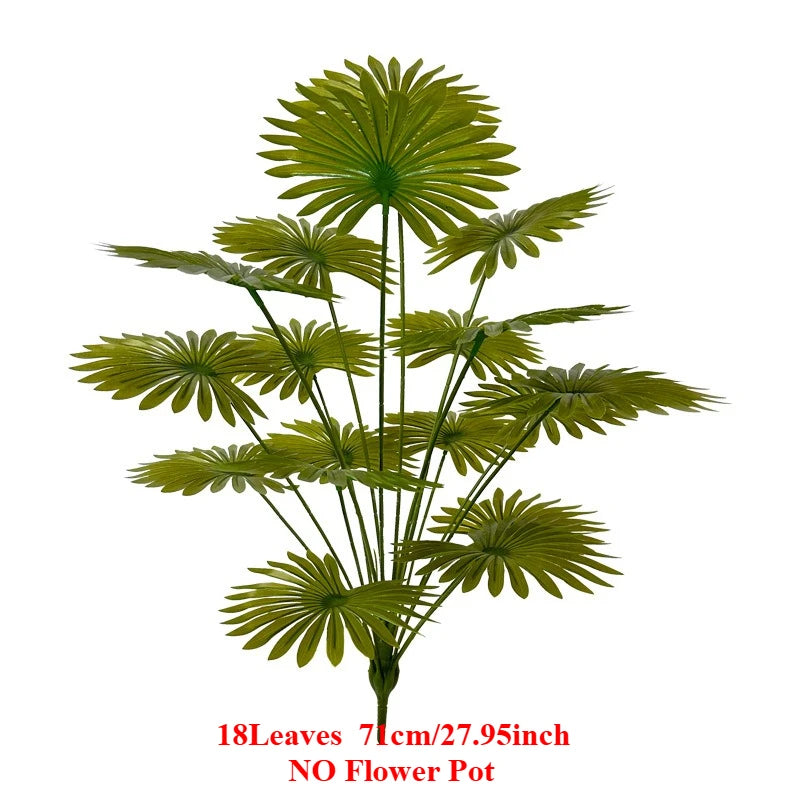 1PC 54-100CM Large Artificial Palm Tree Fake Tropical Plants Fall Winter Leaves Plastic Banyan Tree for Garden Home