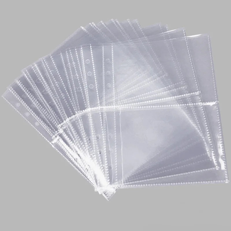 A4 A5 Loose-leaf PP Transparent Inner Leaf File Bag Test Paper Photo Card Storage Book Paper Organizer File Folder Set