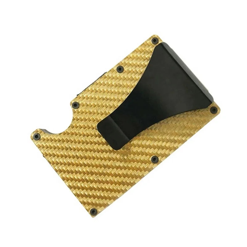 Forged Carbon Fiber Card Holder Wallet Men Clip Money Bag Cardholder Aluminium Metal RFID Slim Luxury Cartera Hombre