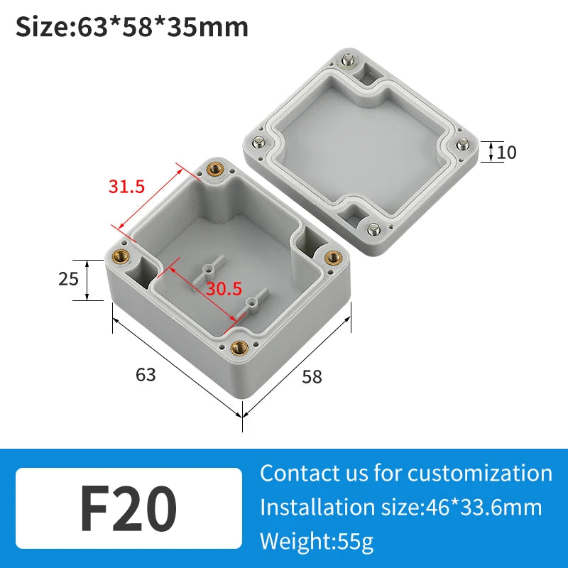 F Series Plastic ABS Junction Box Screw Cable Custom Waterproof Junction Box Ip65 Outdoor Electrical Junction Box