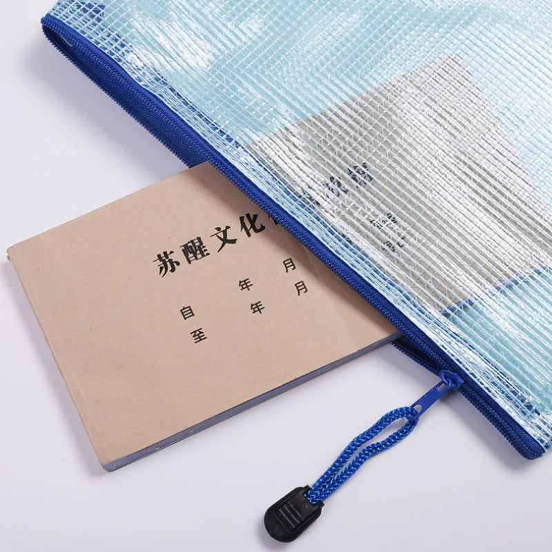 10/20 Pcs Mesh Zipper Pouch Document Bag Waterproof Zip File Folders A4 A5 A6 School Office Supplies Pencil Case