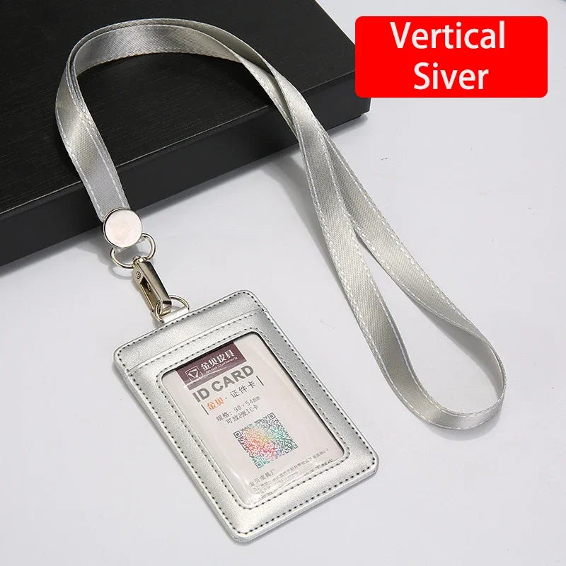 NEW ID Holders Bank Credit Card Holder Unisex Genuine Leather Card Case Business Working Id Badge Name Tag Covers