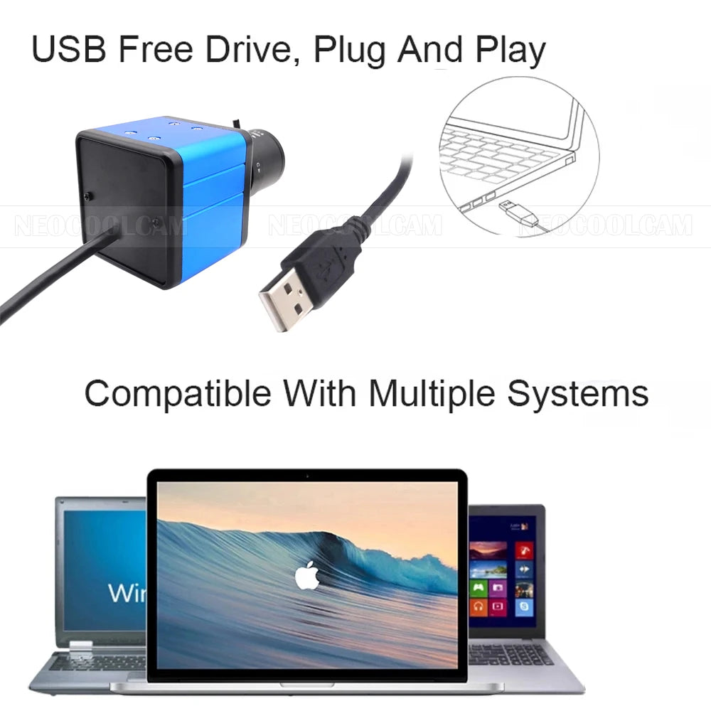 4K 30fps 3840x2160 High Speed 8MP USB Webcam PC Video Camera Industrial 4x Optical 2.8-12mm/5-50mm Varifocal Manual Zoom
