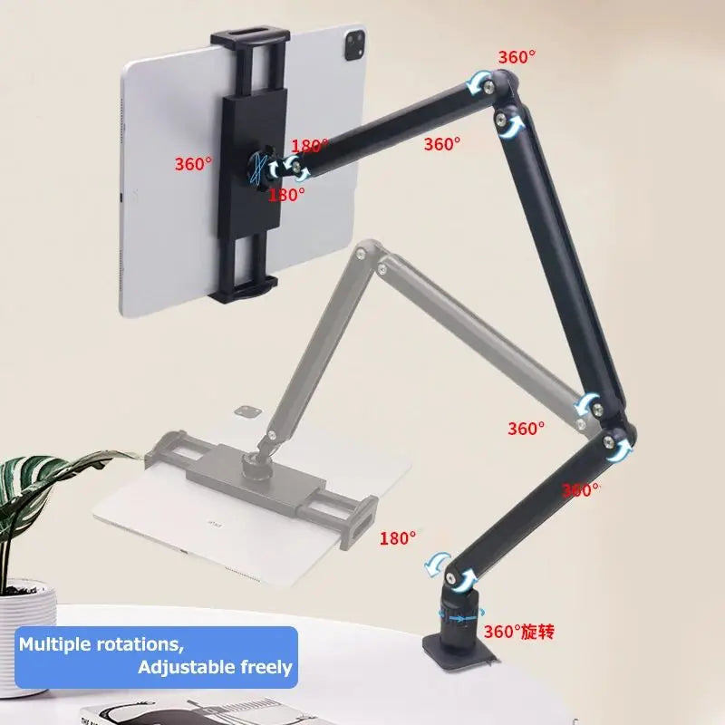 For Phones Tablets Online Live Office Stand 4.7-17.3Inch Desktop Fixed Rotating Three-Fold Adjustable Telescopic