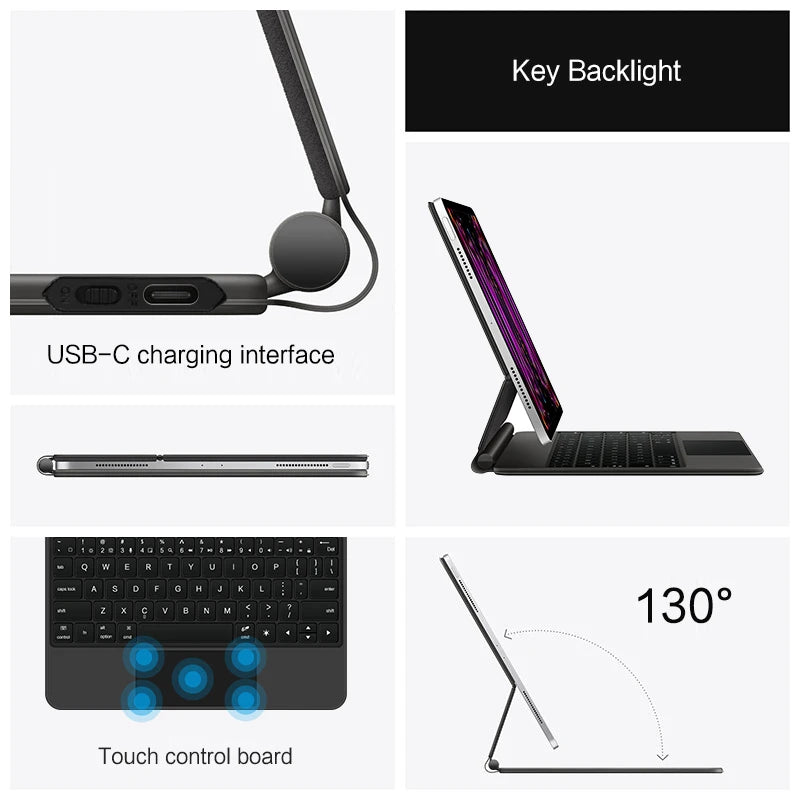 Magic Keyboard For iPad Pro 11 Inch 4th 3rd 2nd 2018-2022 Air 6th/5th/4th M2 ipadpro11 M4 Smart Cover Folio Case