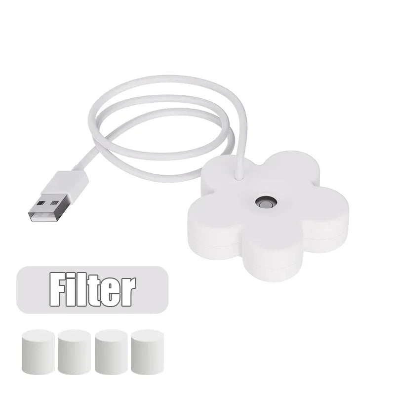 Portable Mini USB with Filter Flower Humidifier Bottle Aroma Diffuser Mist Maker Cool Mist Air Humidifier For Home