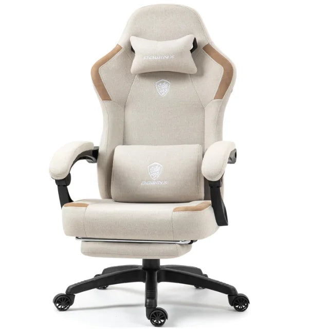 Dowinx Fabric Gaming Chair with Pocket Spring Cushion,Breathable Computer Chair with Massage Lumbar Support