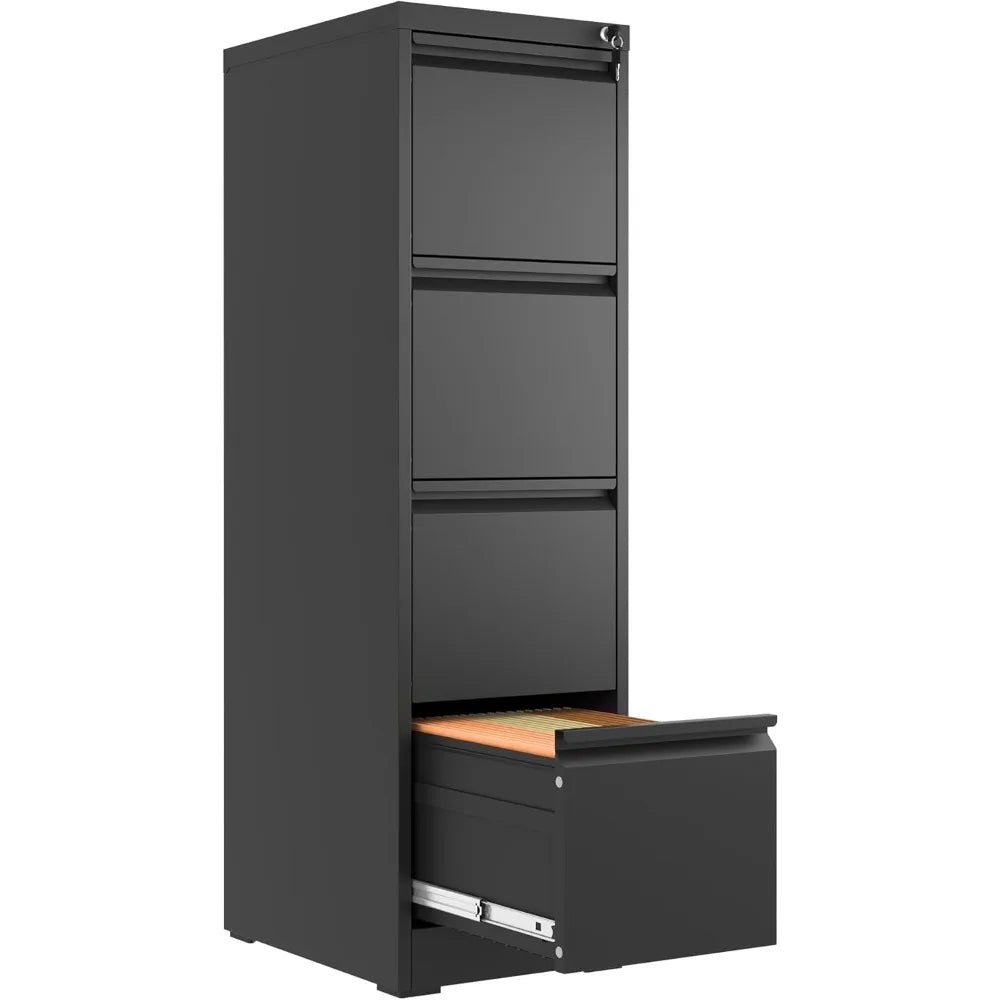 4 Drawer File Cabinet with Lock,Metal Vertical Filing Cabinets for Home Office,Heavy Duty Document Storage w/Universal