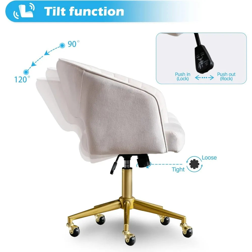 Desk Chair Accent Armchair Upholstered Modern Tufted Chairs for Girls Women Ergonomic Study Seat Computer Task Stools