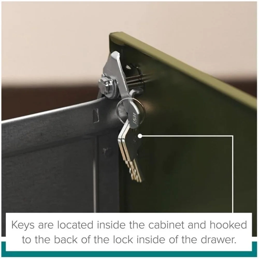 Pair of Black and Putty Drawer Letter File Cabinets - United States / Black