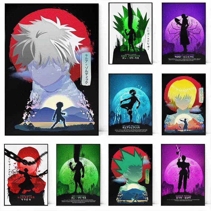 Unique Anime Poster HxH Modern Manga Wall Art Japanese Style Home Decor Living Room Bedroom Office Gift Anime Fans