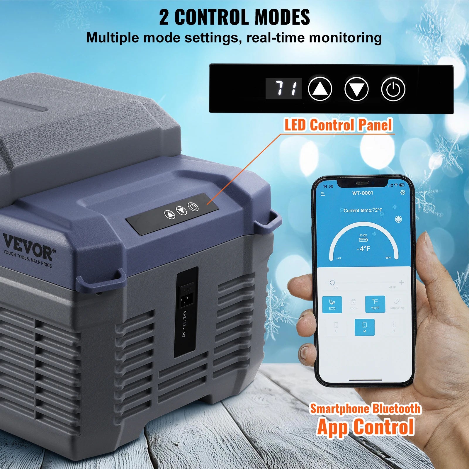 SucceBuy 8L to 75L Car Refrigerator Fridge Portable Icebox Single&Dual Zone w/Blue Tooth Temp Adjustable for Outdoor