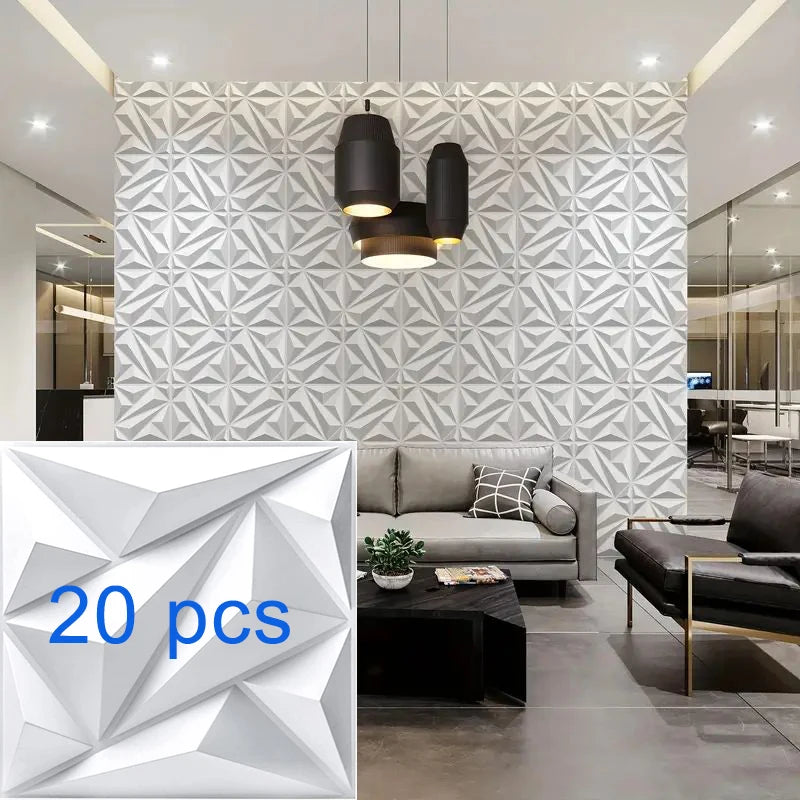 12pcs/20pcs 3D textured wall panels for indoor wall decoration,suitable for living room hall bedroom hotel