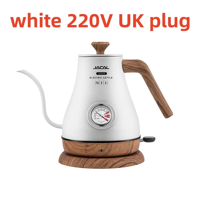 110V/220V Retro Electric Kettle 1.0L Gooseneck Slender Mouth Teapot Hand Brew Coffee Pot Quick Heating Kettle