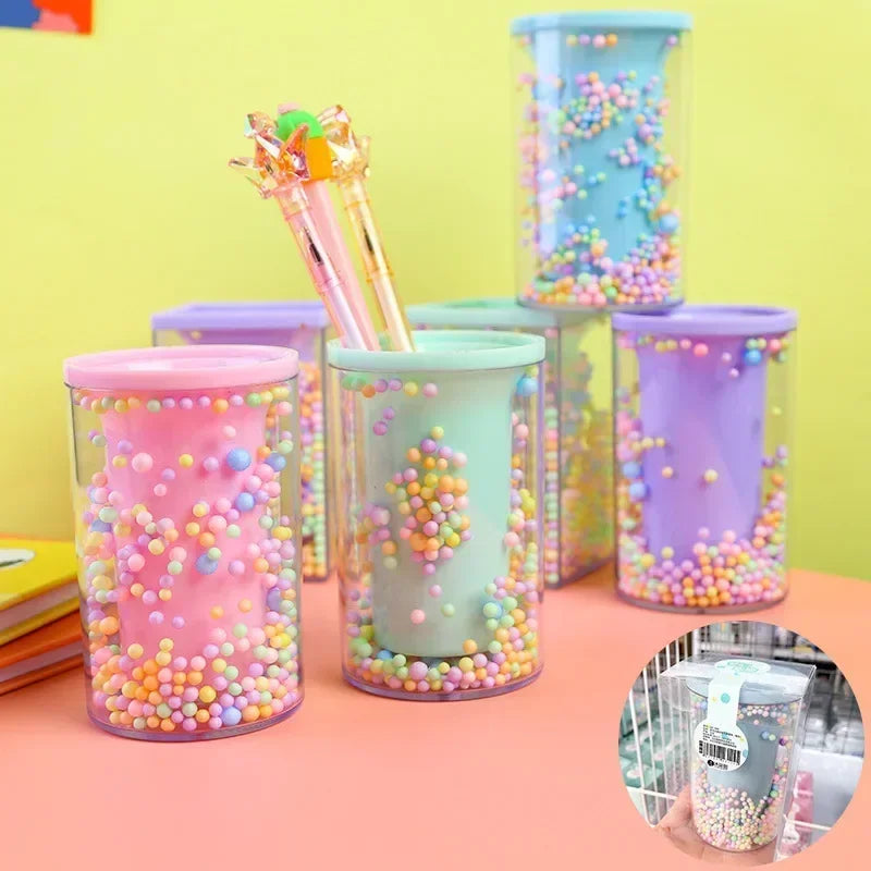 Colorful Acrylic Piggy Drawer Pen Holder Cartoon Multi Grid Cute Creative Girl Student Multifunctional Storage Office