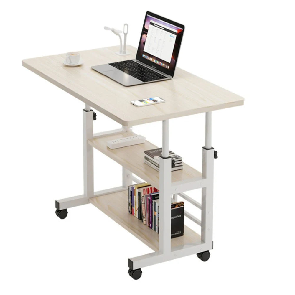 Height Adjustable Computer Desk Multi-Layer Storage Stand-up Workstation Height Adjustable Laptop Desk for Dormitory