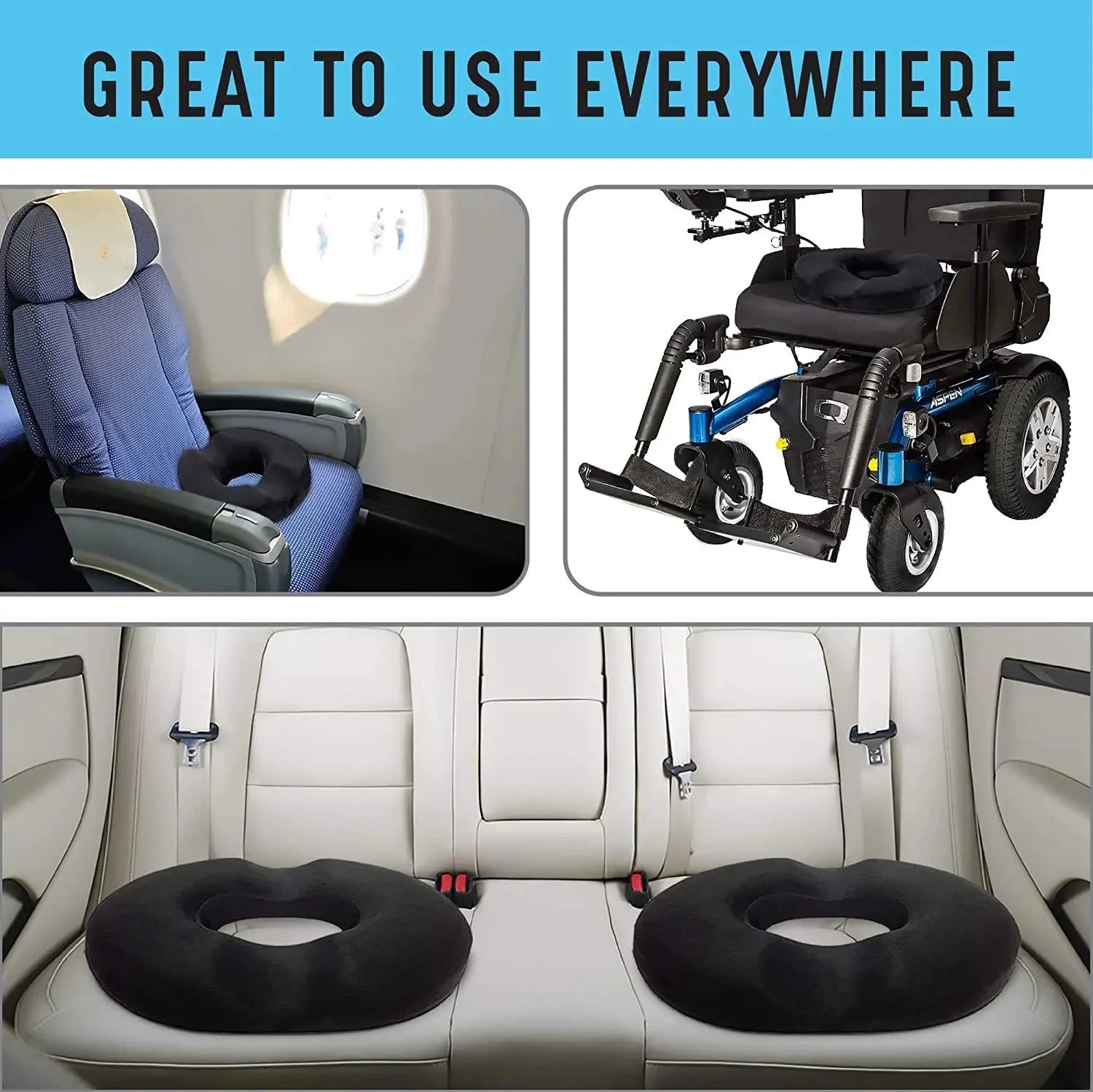 Donut Pillow Seat Cushion,Donut Chair Cushions for Postpartum Pregnancy & Hemorrhoids,Memory Foam Seat Cushions