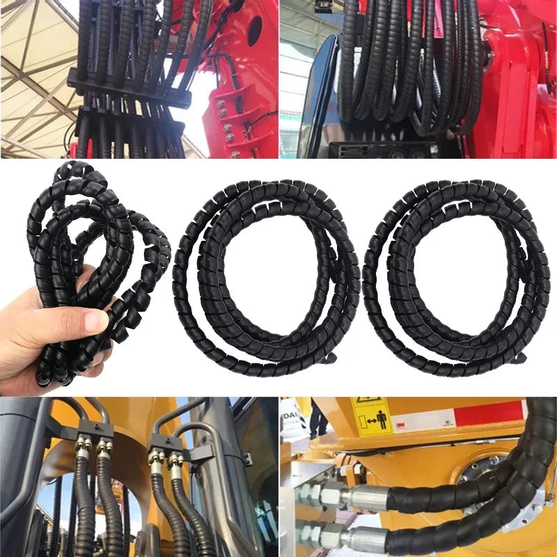 2/10M Cable Spiral Wrap Protector Flexible Wire Organizer Cable Protection Sleeve Wire Winding Cover Cord Tube