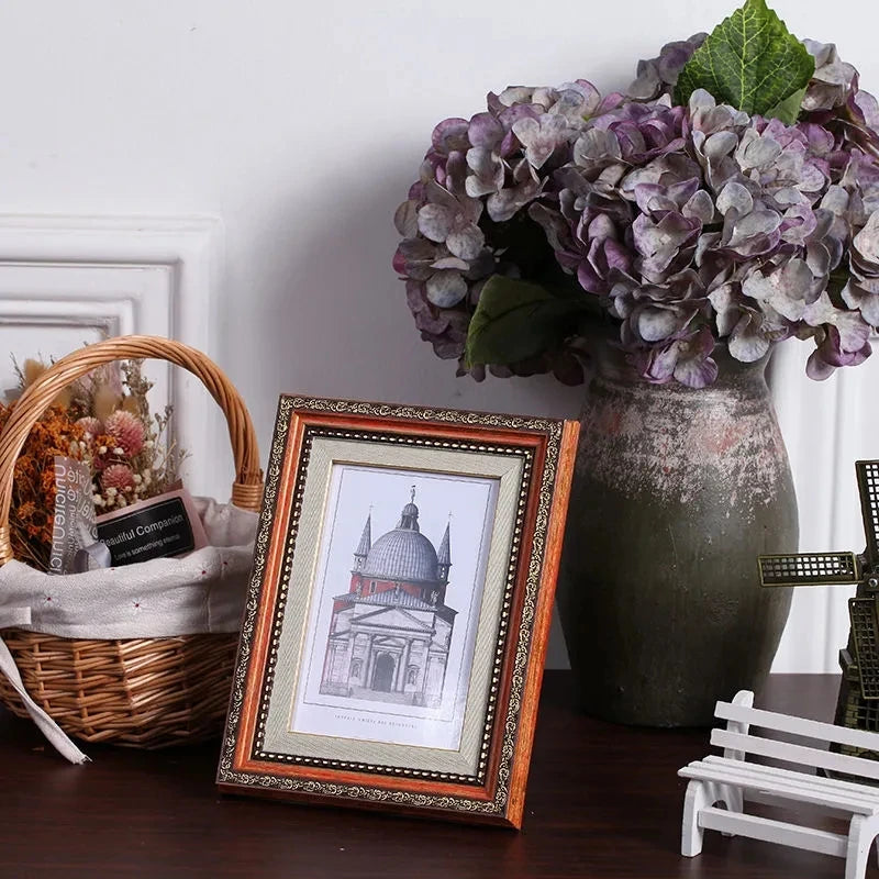 Court Retro Style Photo Frame Home Decoration Picture Frame Three-Dimensional Photo Frame New Office Desktop Ornament