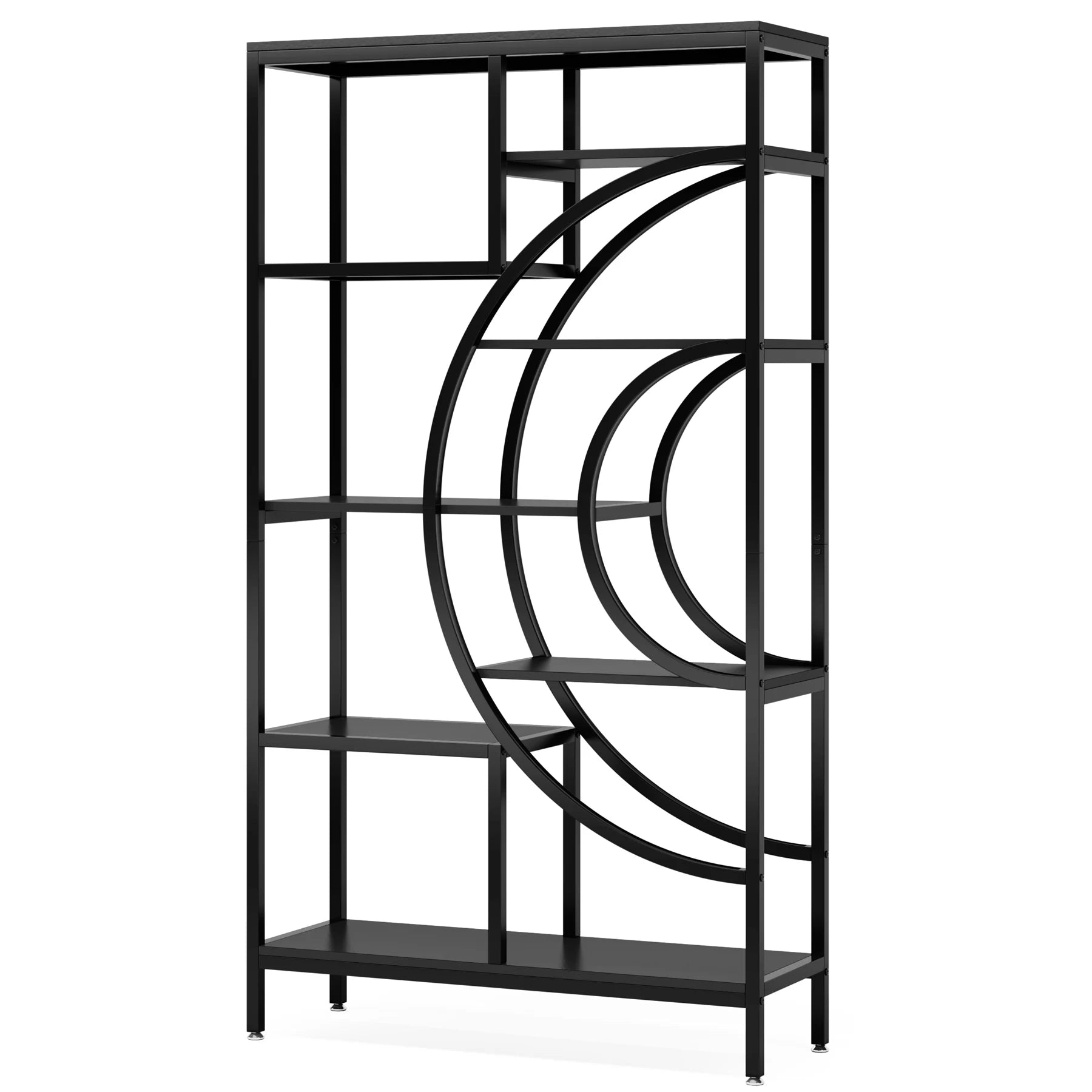 Tribesigns 71 inches Geometric Bookcase 8-Tiers Bookshelves Rustic Bookcase with Metal Frame Freestanding Open Shelving