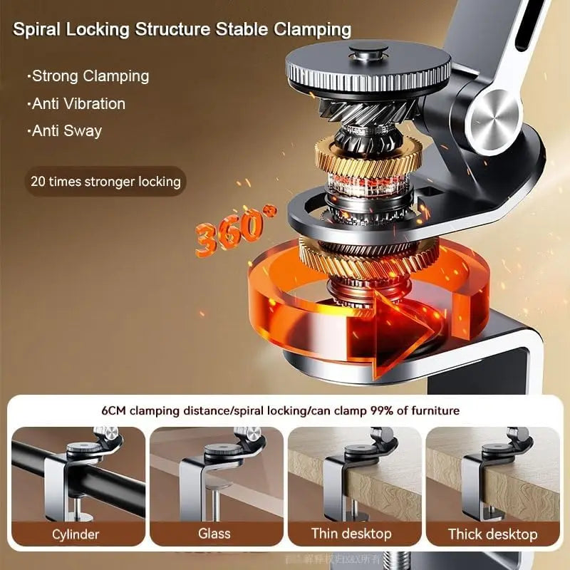 Adjustable iPad boom Arm Mount Stand iPad Tablet Holder for Bed or Desk Overhead Compatible for iPad iPhone Android