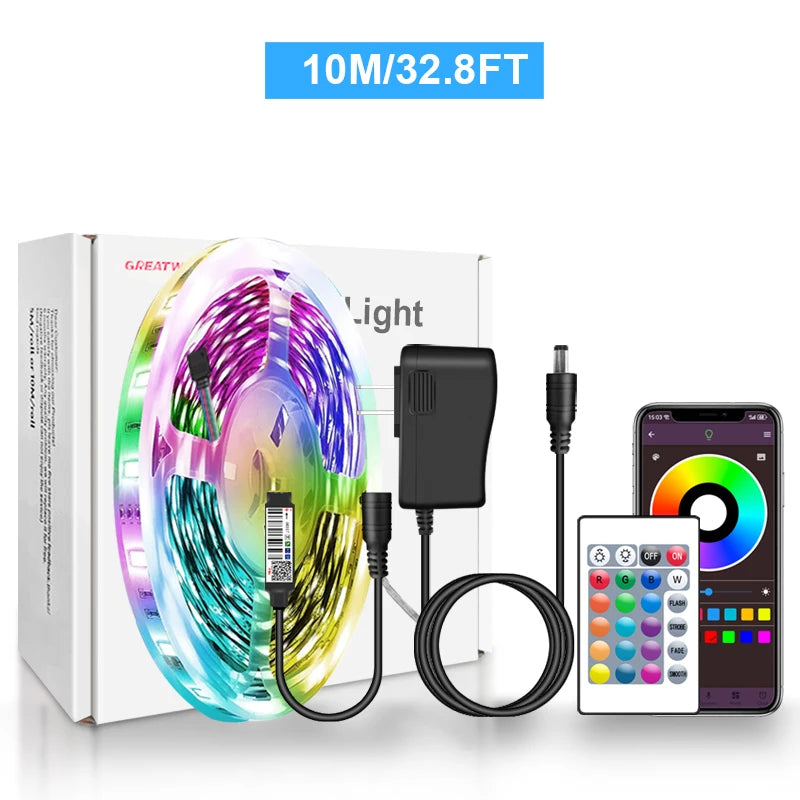 LED Strip Lights RGB 5050 LED Strips Bluetooth APP Control Color Changing DC 12V 30LEDS/M Per Meter For Bedroom Room