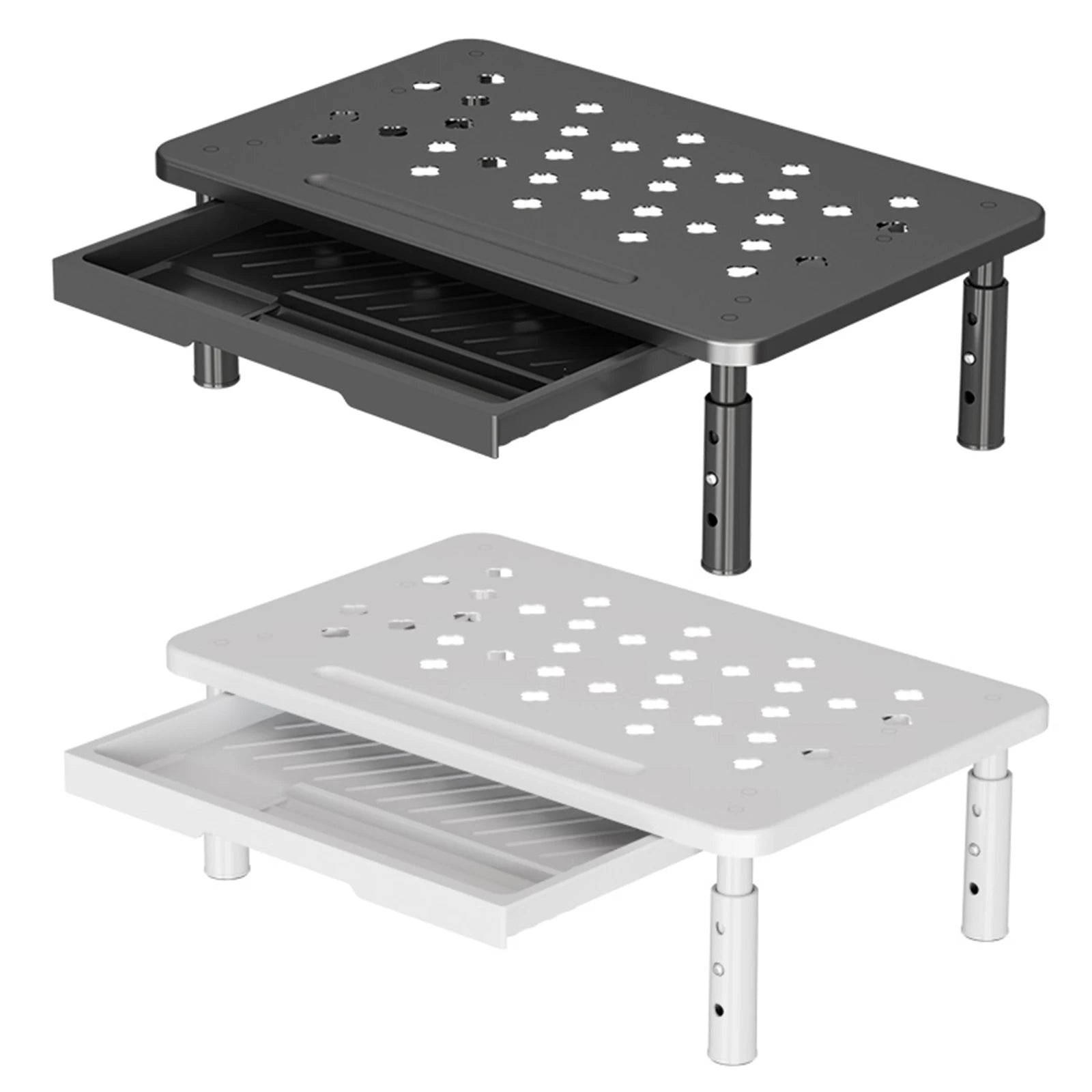 Computer Monitor Stand 3 Height Adjustable Monitor Riser with Drawer Laptop Stand for Office Home School Supplies