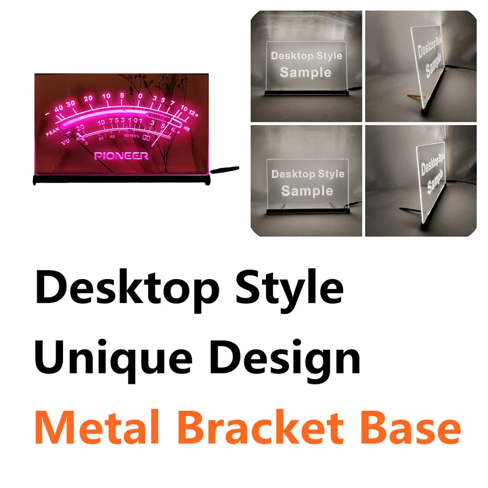 Pioneer Peak VU dB LED Neon Sign-3D Carving Wall Art for Home,Room,Bedroom,Office,Farmhouse Decor - Pink-Z / AU-30x20cm