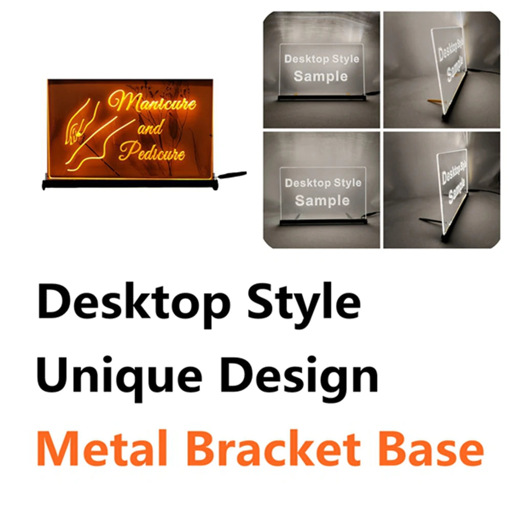 Manicure and Pedicure Art Decor For Salon Girls Room-LED Neon Sign-3D Carving Wall Art