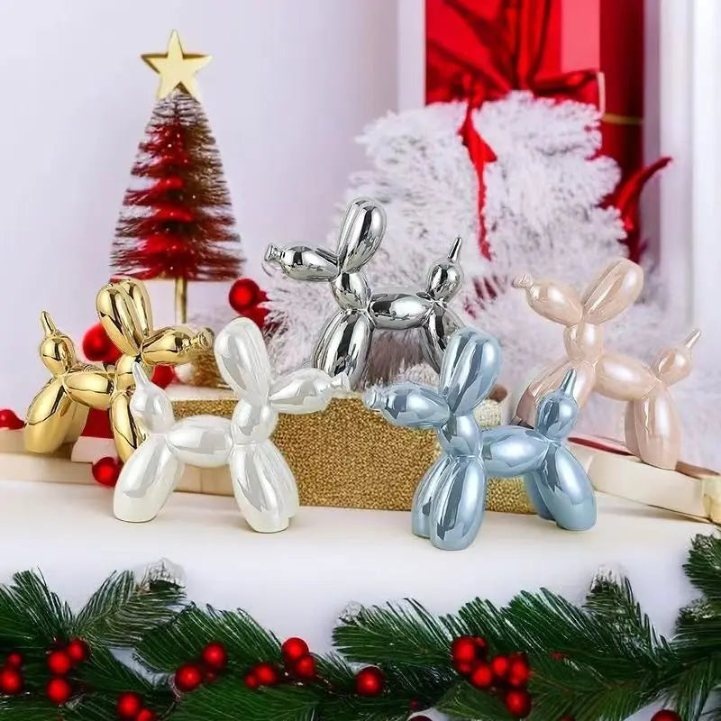 ceramics Balloon Dog Sculpture Home Decor room Decoration Accessories Office Nordic Animal Decorative Sculptures