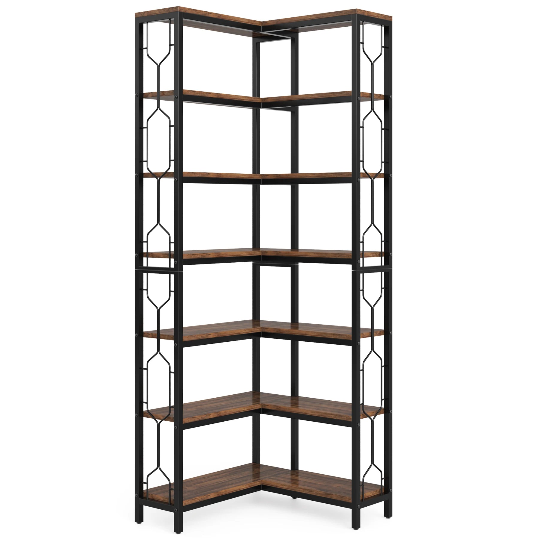 Tribesigns 7-Shelf Corner Bookshelf,Large Modern Corner Bookcase 7-Tier Tall Corner Shelf Storage Display Rack
