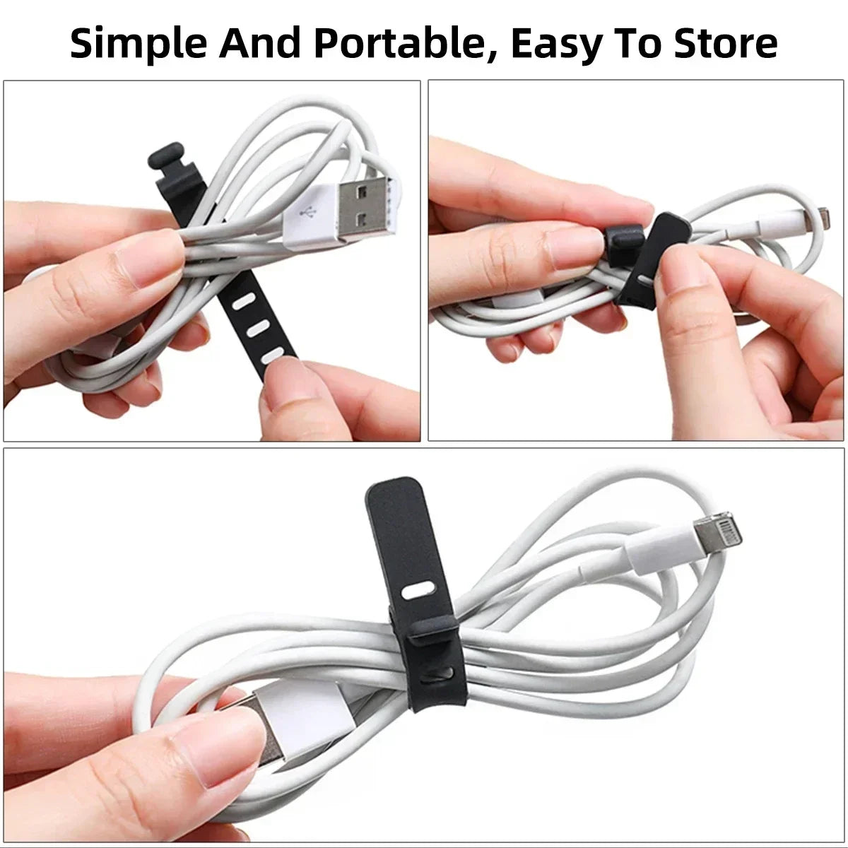 Phone Cable Organizer Earphone Clip Charger Cord Management 3 Hole Line Storge Holder Clips Data Line Bobbin Winder