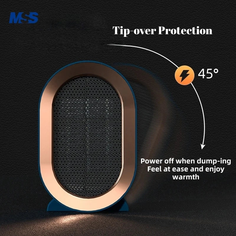 MSS 1200W Instant Heating Air Warmer - 2-Gear Temperature Regulation Anti-Tip Over Winter Heater for Home Office