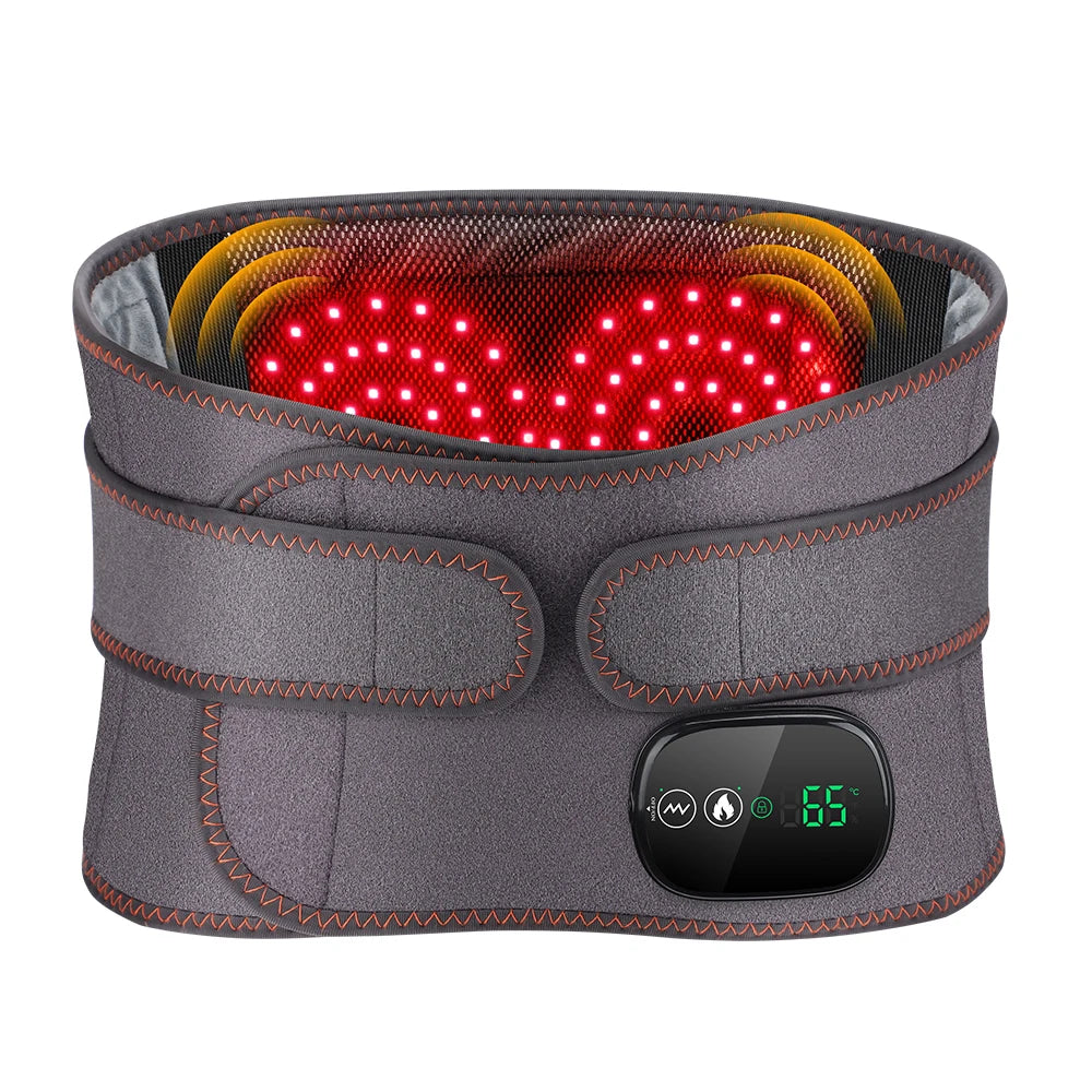 New Upgrade Electric Heating Massaging Waist Belt Relieve Fatigue Relax Muscle Red Light Hot Compress Vibration Massage
