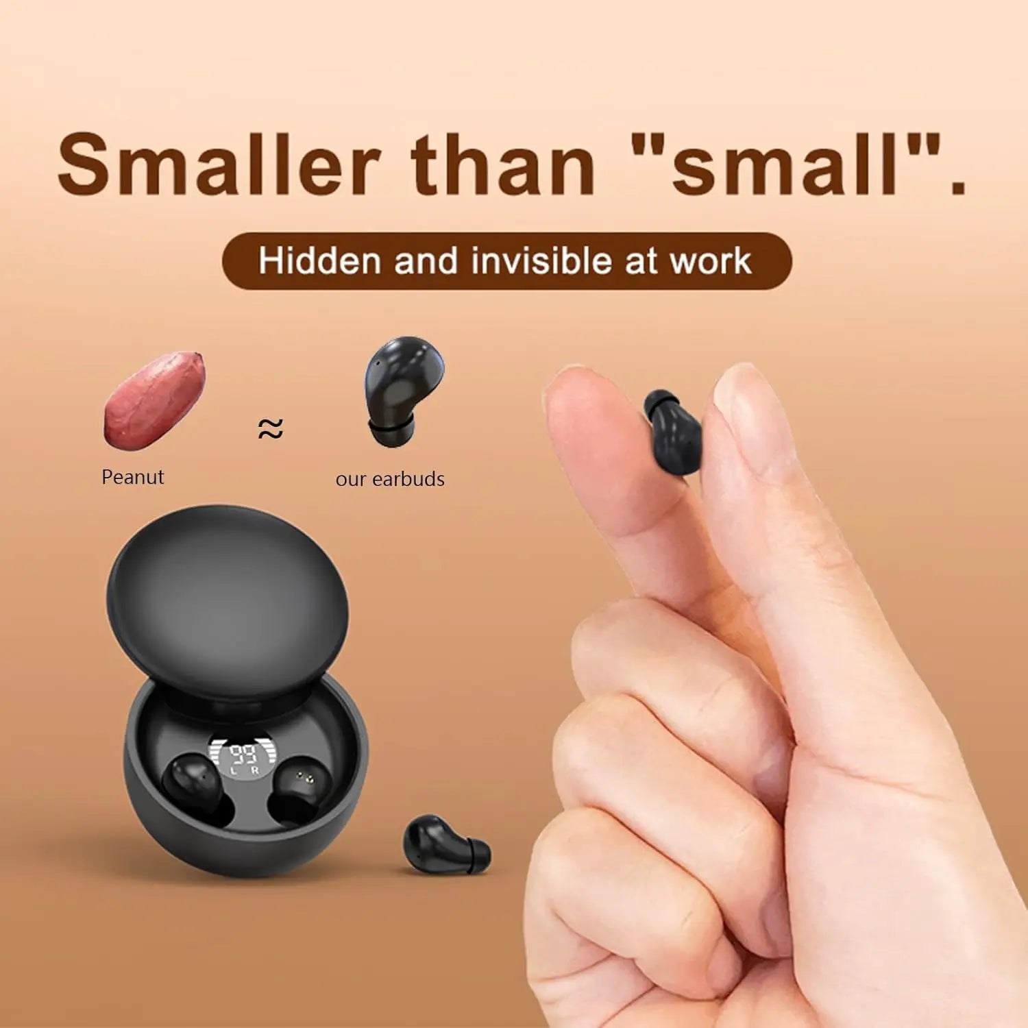 Invisible Earbuds Small Mini Wireless Bluetooth Earpiece Phone Discreet Earphone，Sleep earplugs，HD Call Headsets，for