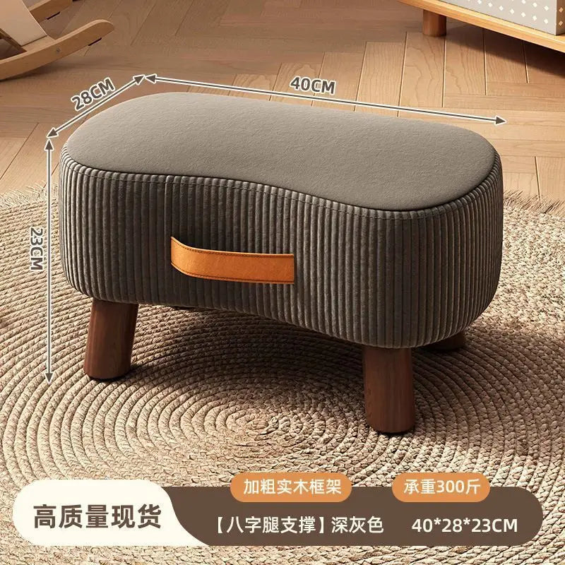 Potable Small Wood Chair Household Shoe Changing Stool Sofa Living Room Foot Rest Stool Tea Table Children Bathroom