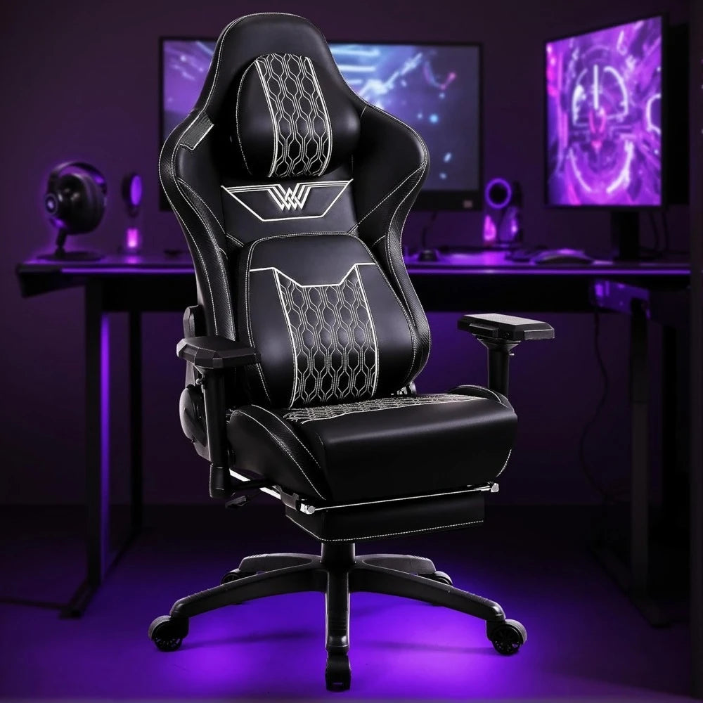 Big and Tall Gaming Chair with Footrest High Back Ergonomic Office Chair with Comfortable Headrest and Lumbar Support 4