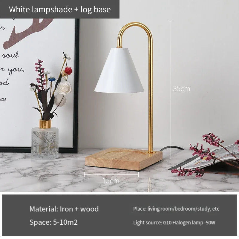 Aromatherapy Candle Lamp Retro Nostalgic Marble Molten Wax Lamp Household Creative Plug-in Dimming Candlestick Desk