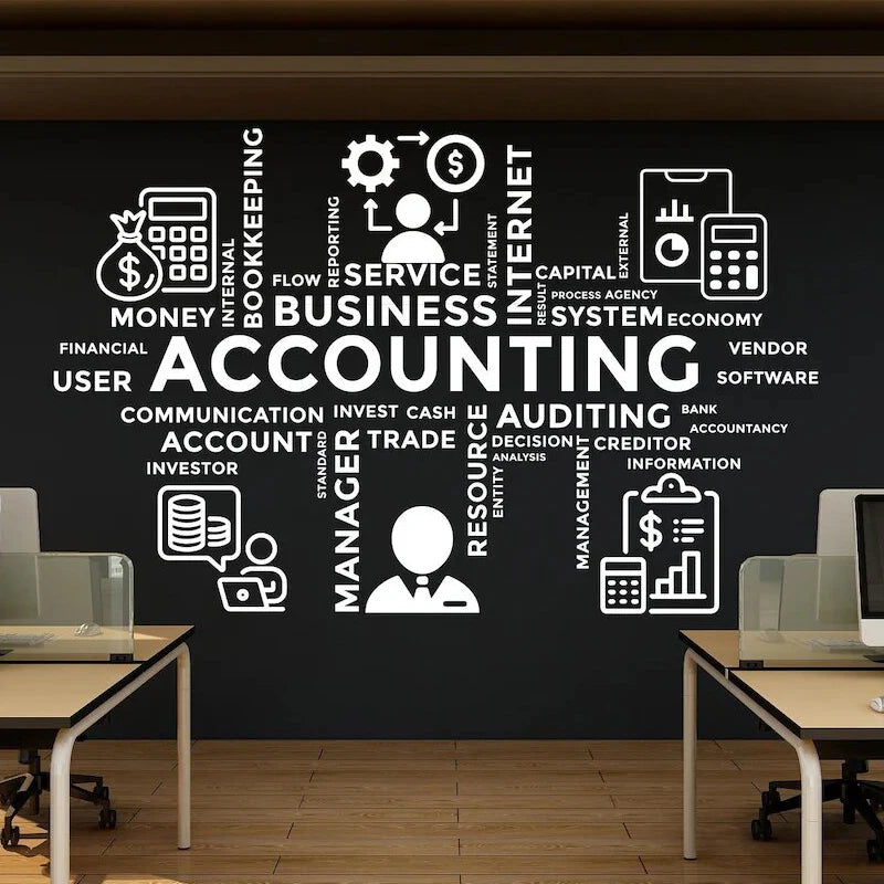 Accounting Wall Decor Idea Teamwork Business Worker Inspire Office Decoration Motivation vinyl Stickers Mural Unique